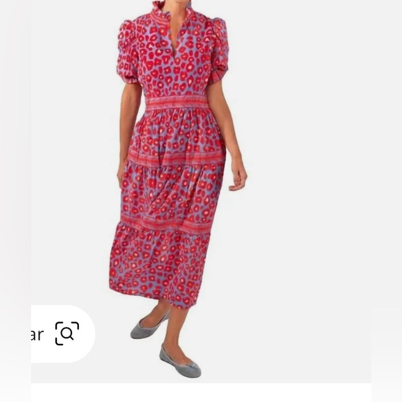 Gretchen Scott Designs Dresses & Skirts - Gretchen Scott Designs Vibrant Red and Pink Midi Dress